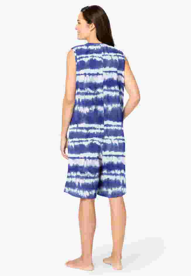 Zip-Front Terry Romper image number 1