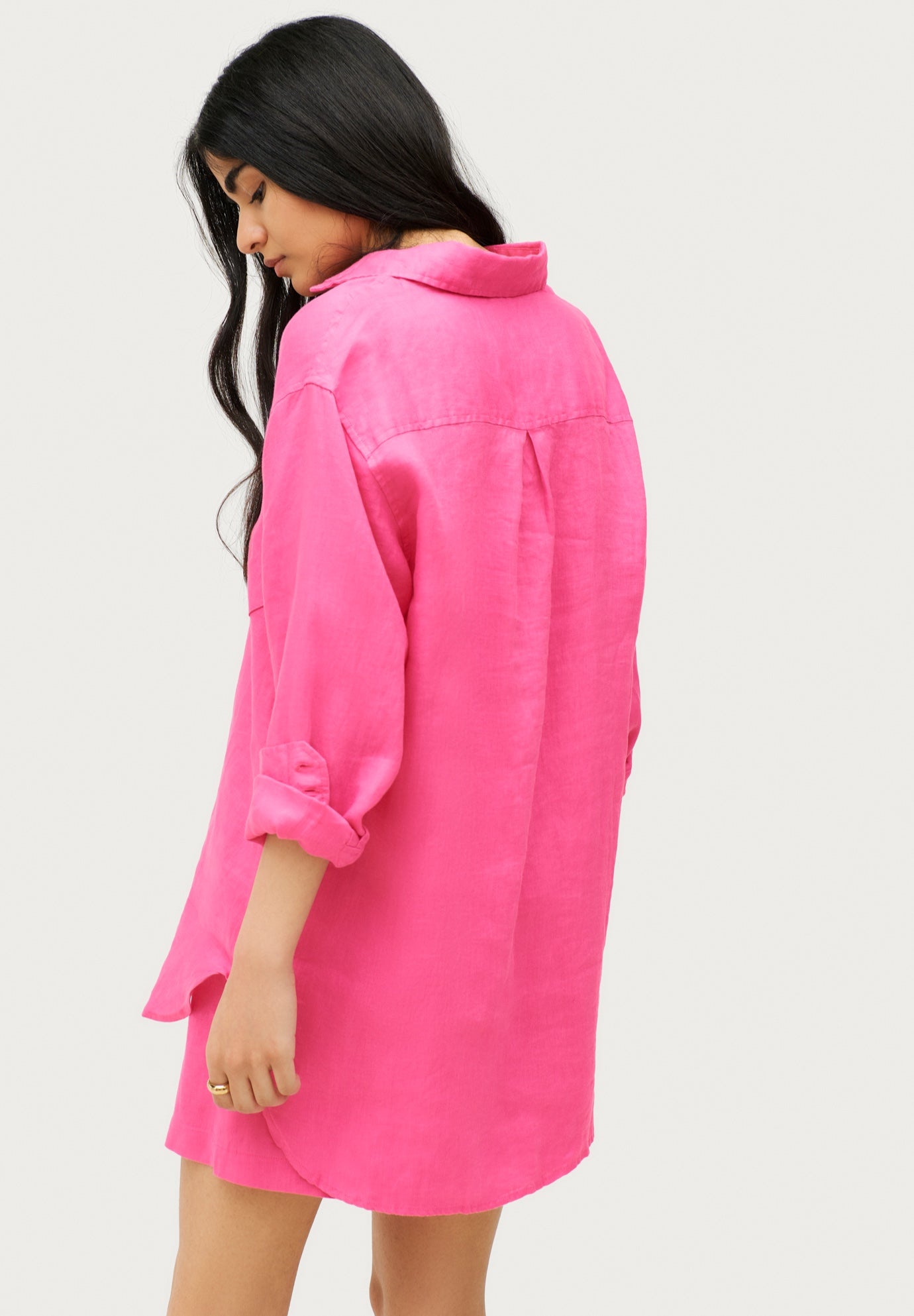 Oversized Linen-Blend Boyfriend Shirt image number 1