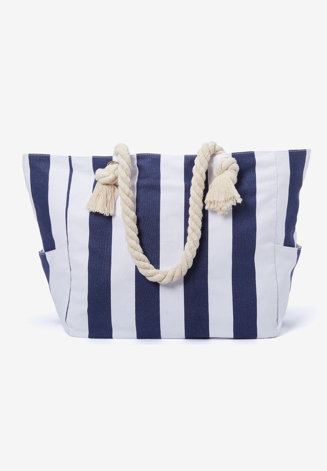 Striped Canvas Tote. image number 2