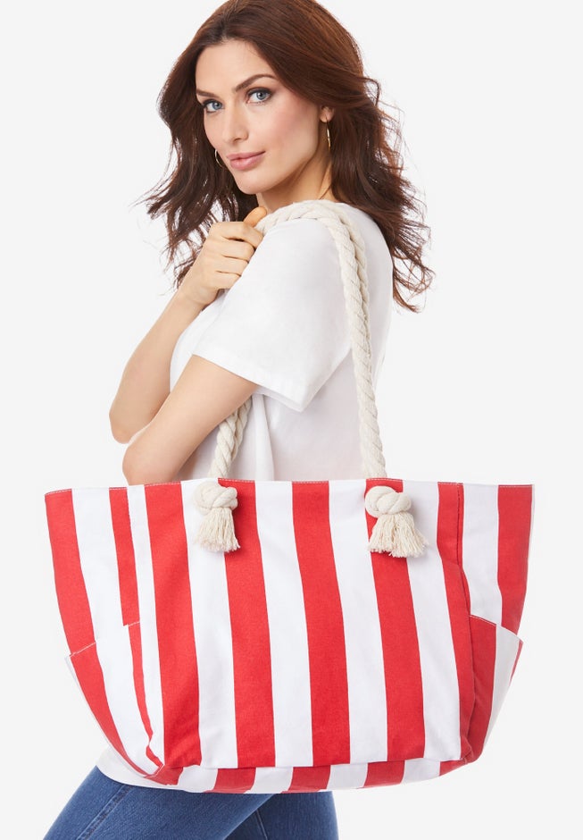 Striped Canvas Tote. image number 0