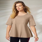 Stretch Cotton Peplum Tunic image number null