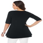 Stretch Cotton Peplum Tunic image number null