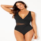 Knotted Mesh One Piece Swimsuit image number null