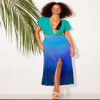 Twist Front Mesh Cut-Out Cover Up Dress image number null