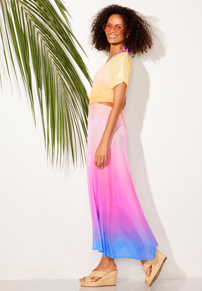 Twist Front Mesh Cut-Out Cover Up Dress image number 2