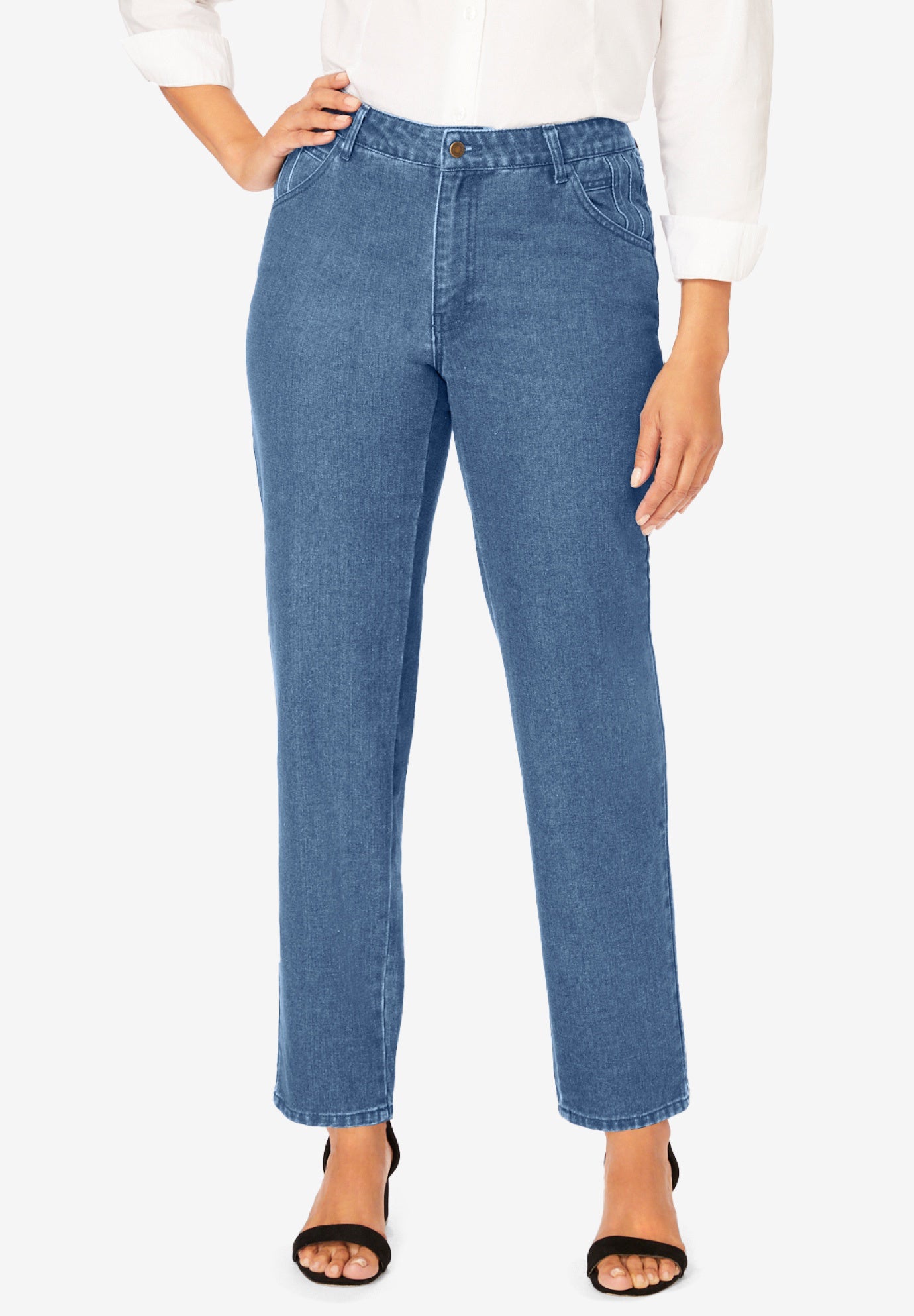 Classic Cotton Denim Straight-Leg Jean image number 0