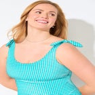 Scoop Neck Tie-Shoulder Tankini Top image number null