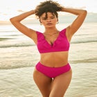 Ruffled Plunge V-Neck Bikini Top image number null