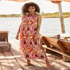 Cotton High Neck Maxi Dress Cover Up image number null