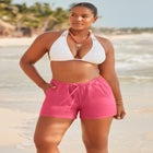 Cotton Tie-Front Cover Up Shorts image number null