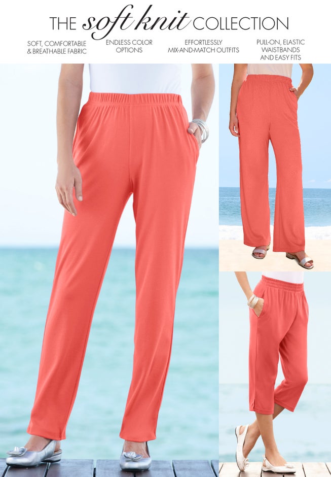 Plus Size Soft Knit Pull-On Capri Pant image number 3