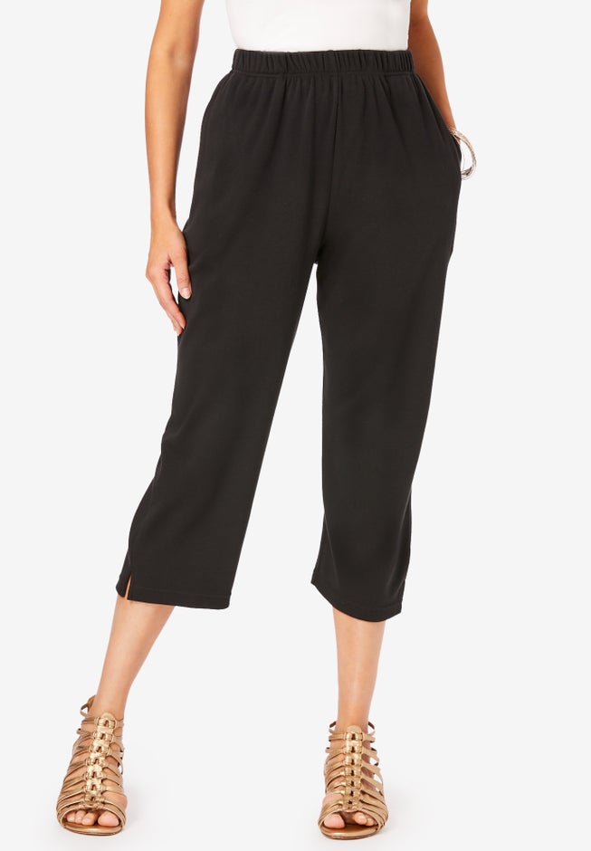 Plus Size Soft Knit Pull-On Capri Pant image number 0