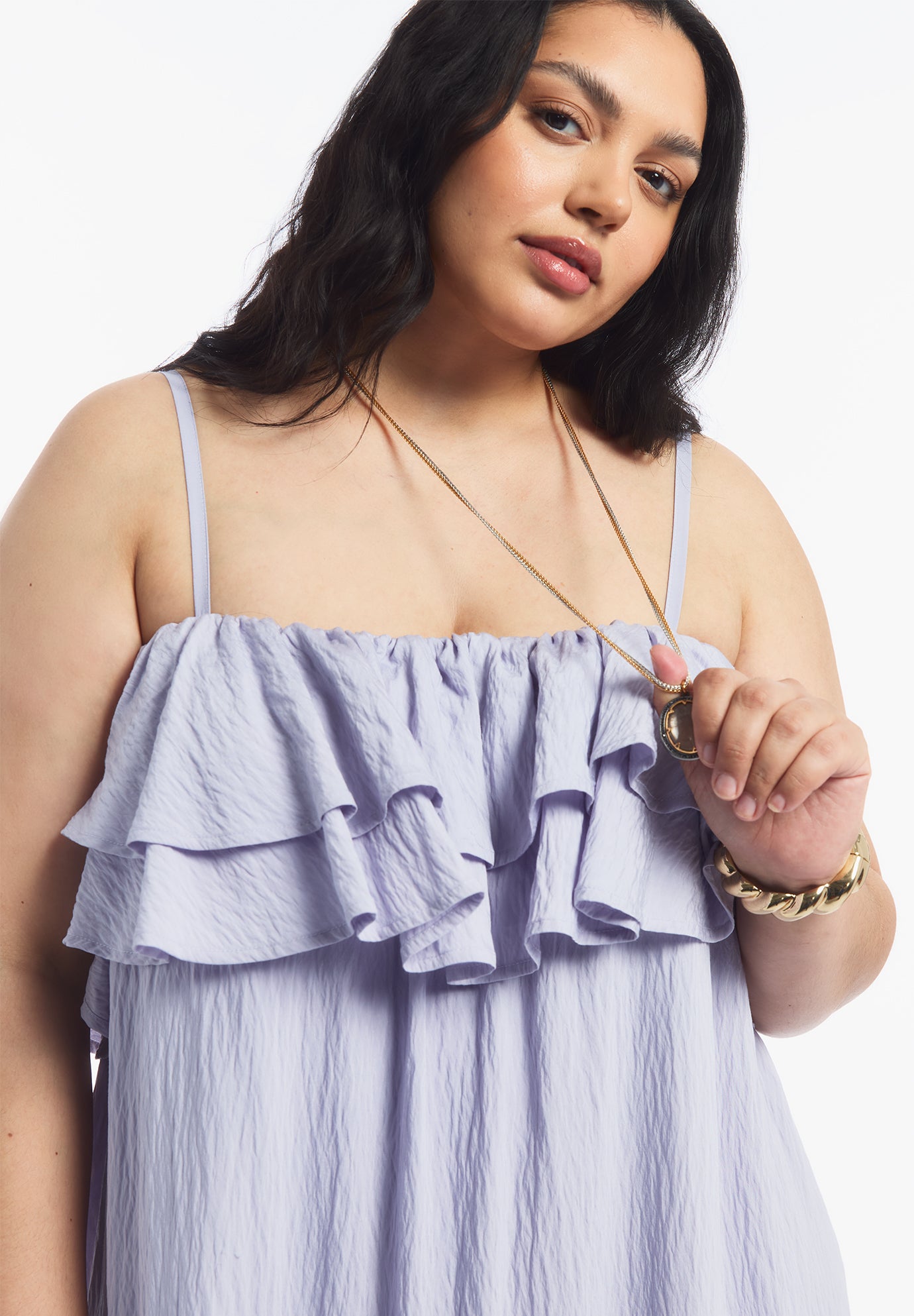 High-Low Ruffled Hem Maxi Dress image number 2