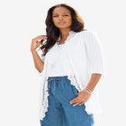 Crochet Trim Pointelle Cardigan image number null