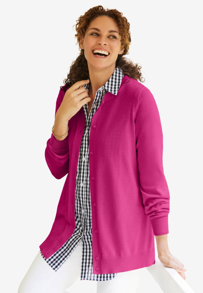 Perfect Long-Sleeve Cardigan Sweater image number 7