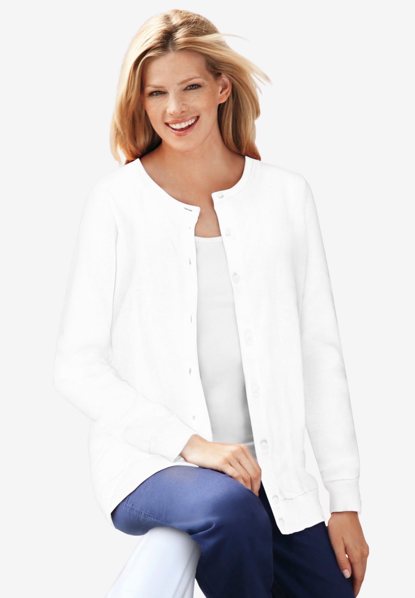 Perfect Long-Sleeve Cardigan Sweater image number 0