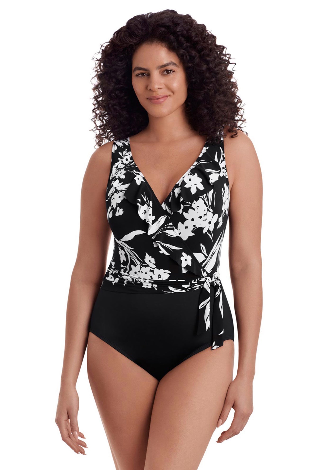 Ruffle Sash Surplice One Piece image number 0