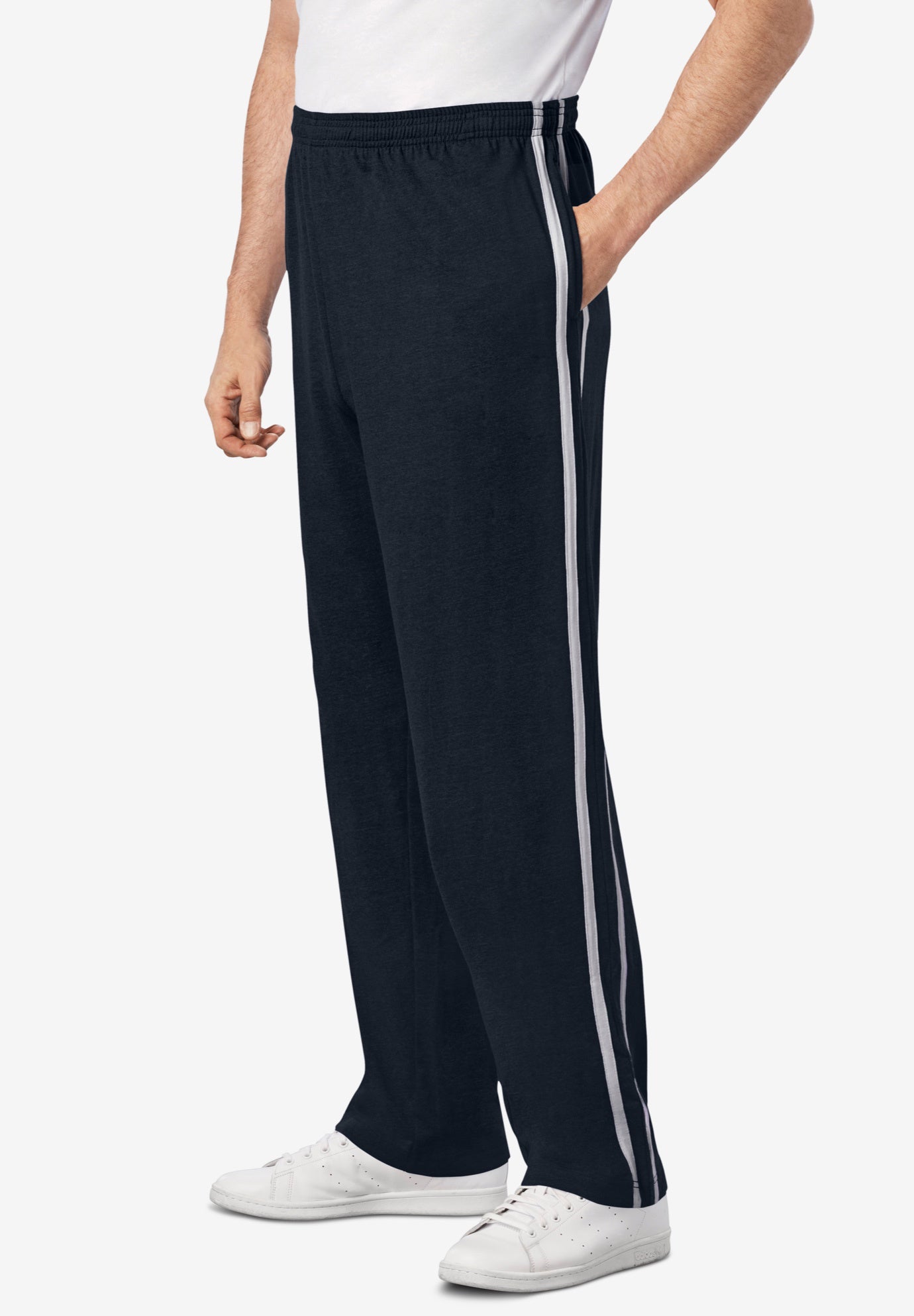 Lightweight Jersey Side-Striped Sweatpants image number 1