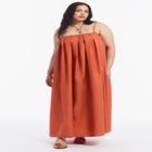 Pleated Poplin Maxi Dress image number null