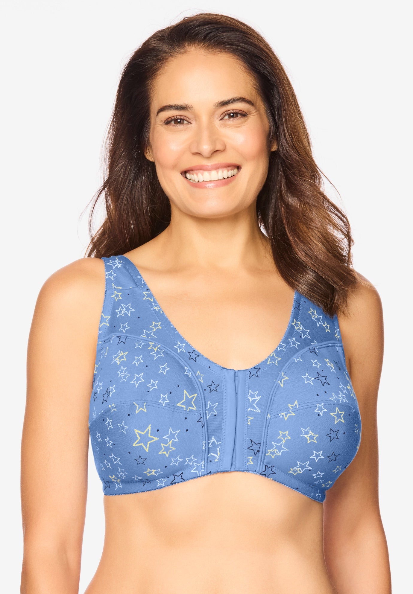 Cotton Front-Close Wireless Bra image number 0