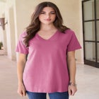 Plus Size Cotton Ultimate V-Neck Tee image number null