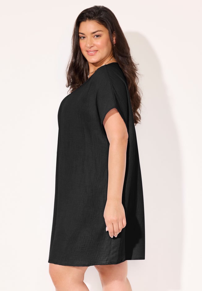 Cotton Gauze Ring Front Cover Up Dress image number 2