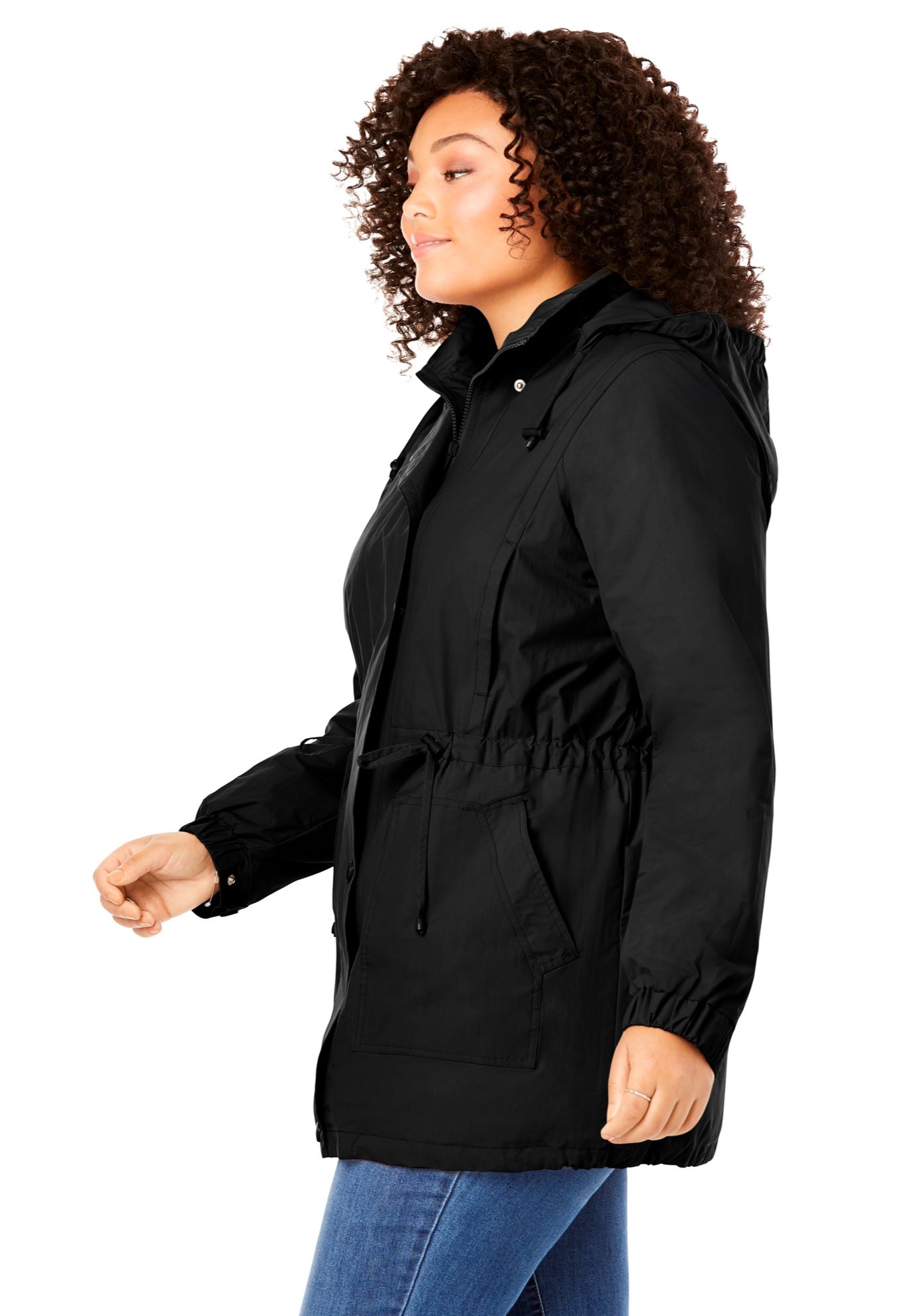 Taslon&reg; Anorak Jacket with Removable Fleece Lining image number 3
