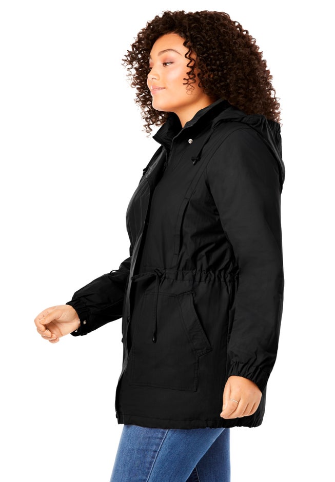 Taslon&reg; Anorak Jacket with Removable Fleece Lining image number 3