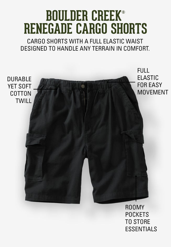 Renegade 9" Full Elastic Waist Cargo Shorts image number 4