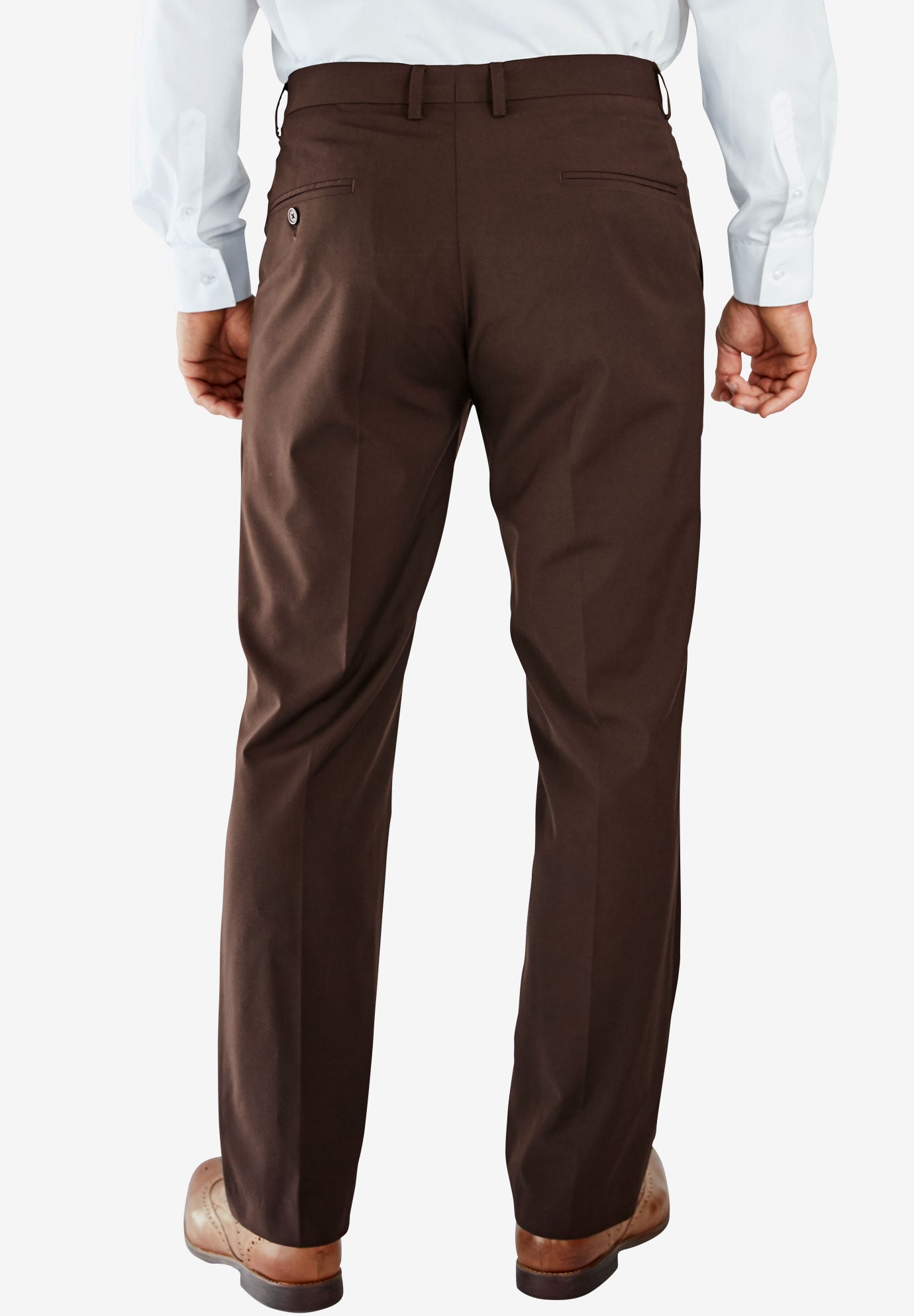 No Hassle Classic Fit Expandable Waist Double-Pleat Dress Pants image number 1