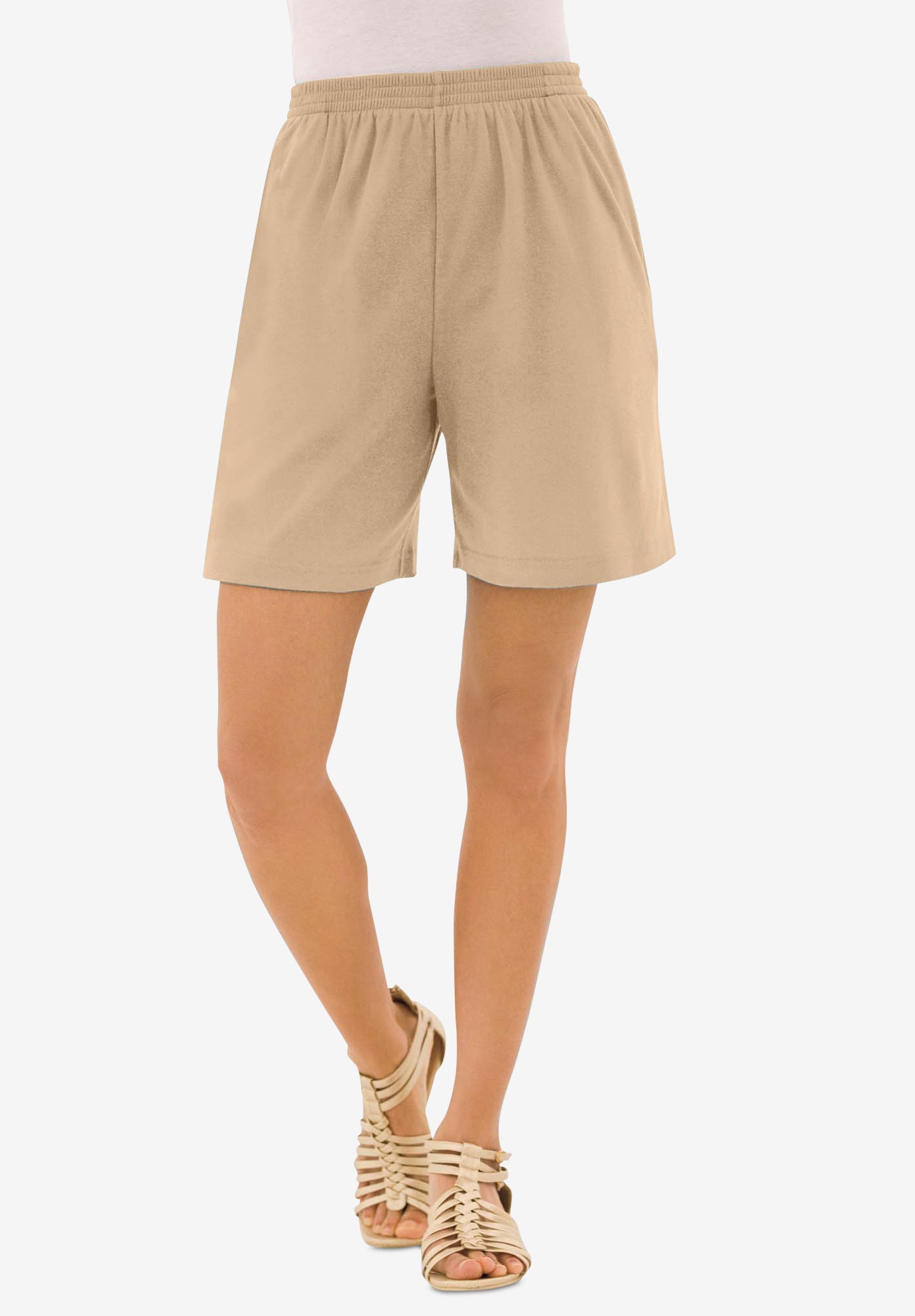 Plus Size Soft Knit Pull-On Short image number 0