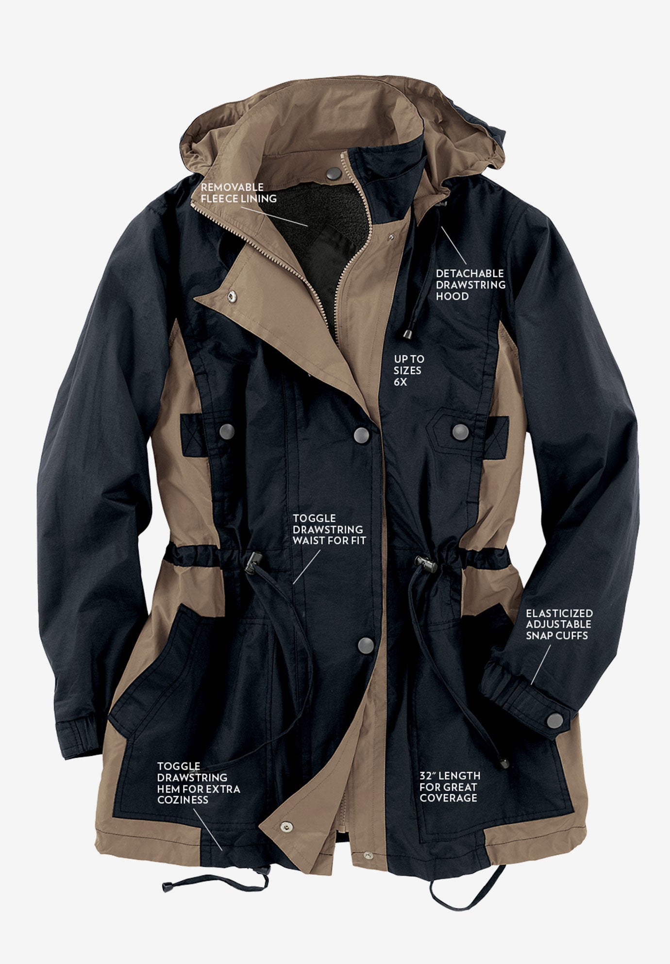 Colorblocked Taslon&reg; Anorak image number 4