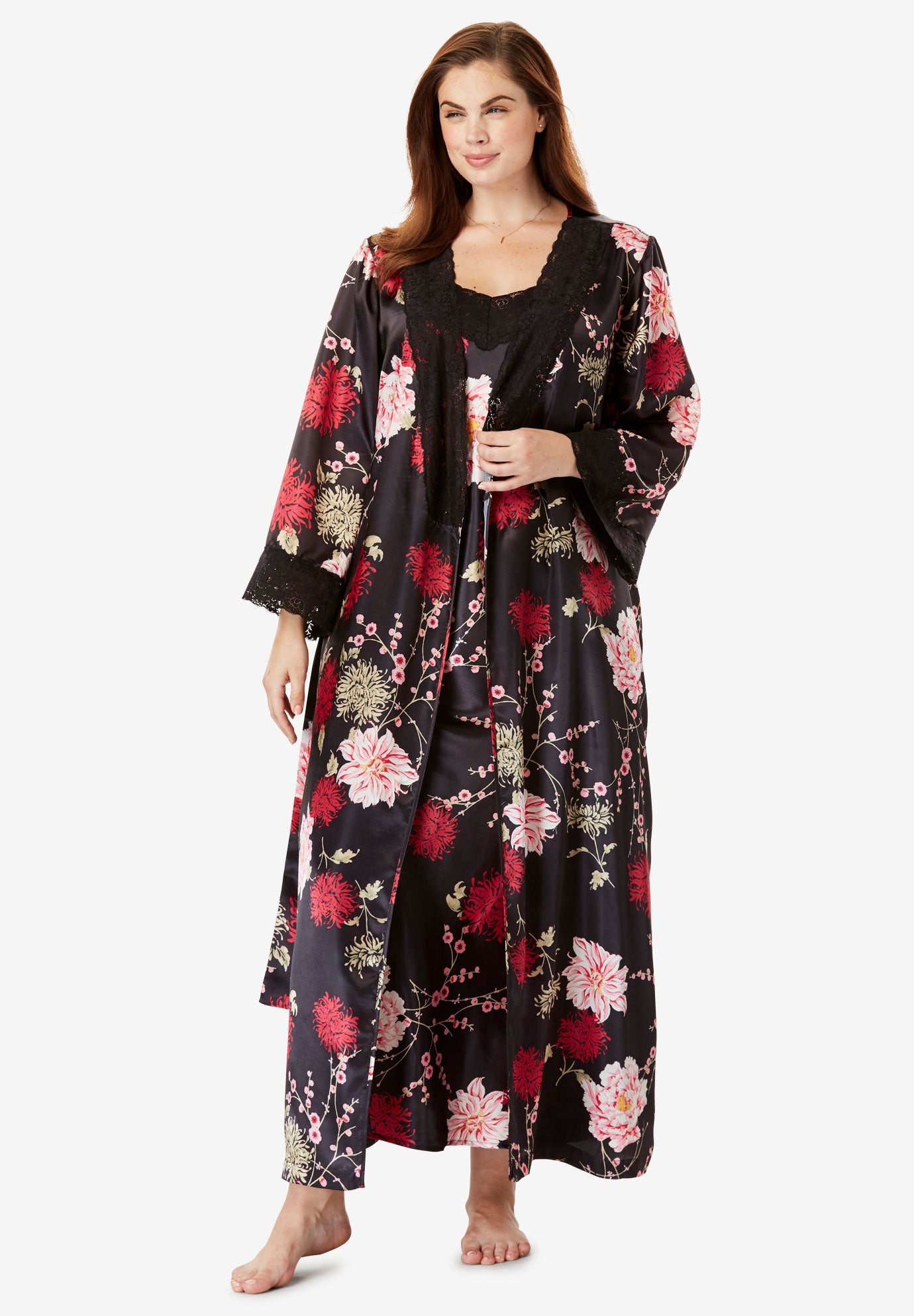 The Luxe Satin Short Peignoir Set image number 5