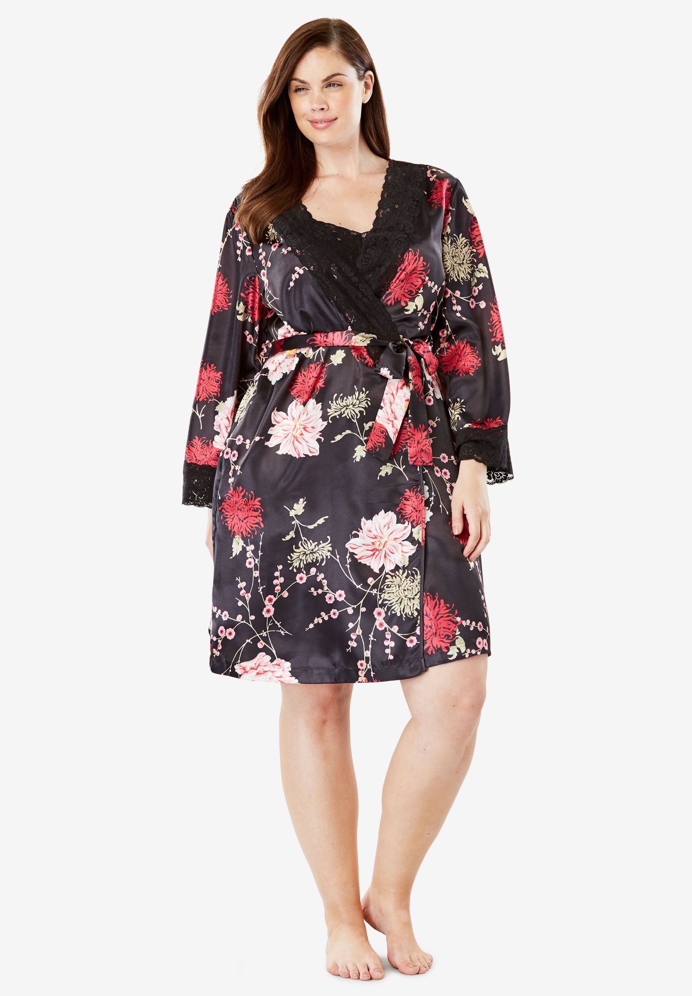 The Luxe Satin Short Peignoir Set image number 7