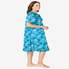 Short Floral Print Cotton Gown image number null