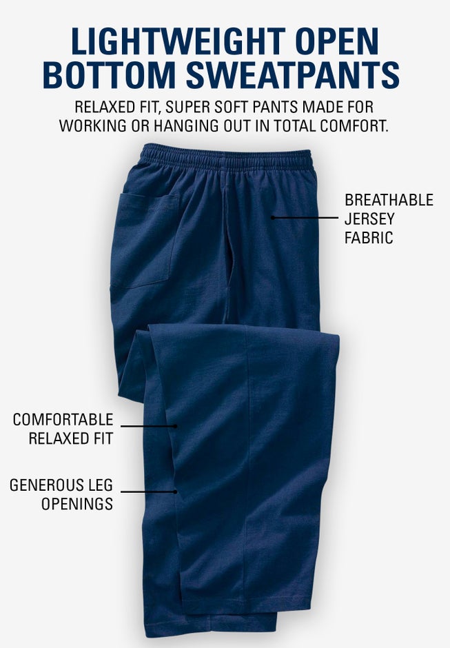 Lightweight Jersey Open-Bottom Sweatpants image number 8