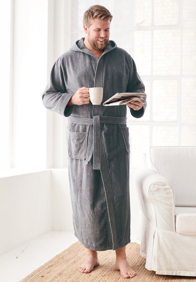 Terry Velour Hooded Maxi Robe image number 0