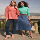 Stretch Denim Jegging Skirt image number null