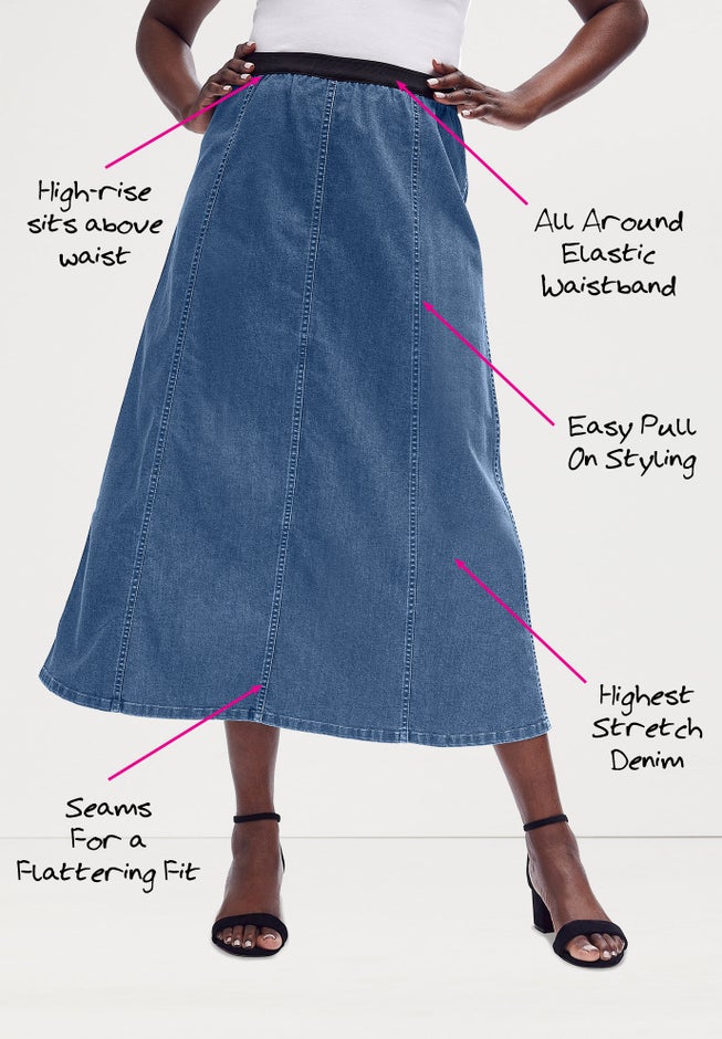 Stretch Denim Jegging Skirt image number 3