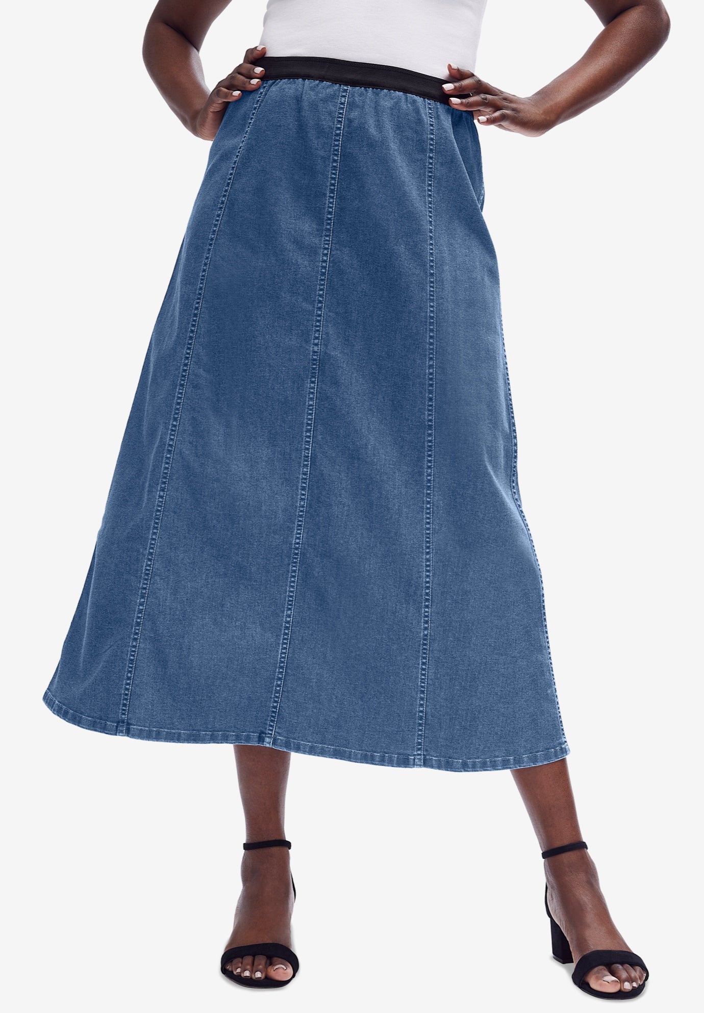 Stretch Denim Jegging Skirt image number 0