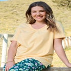Perfect Short-Sleeve Shirred V-neck Tunic image number 6