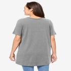 Perfect Short-Sleeve Shirred V-Neck Tunic image number null