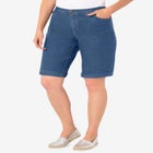Stretch-Denim Five-Pocket Bermuda Jeans Shorts image number null