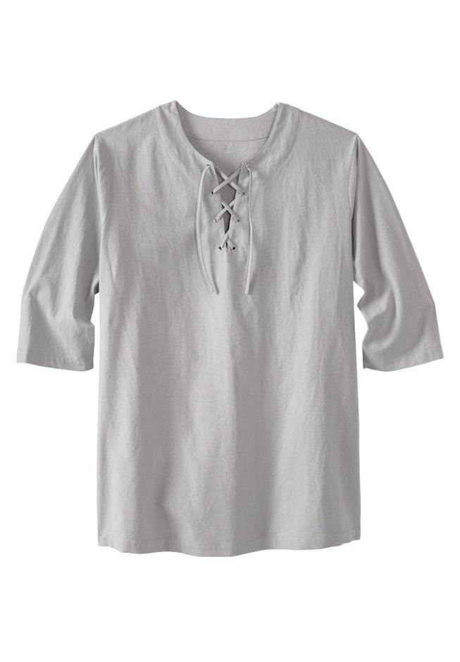 Gauze Lace-Up Shirt image number 1