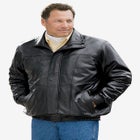 Leather Bomber Jacket image number null