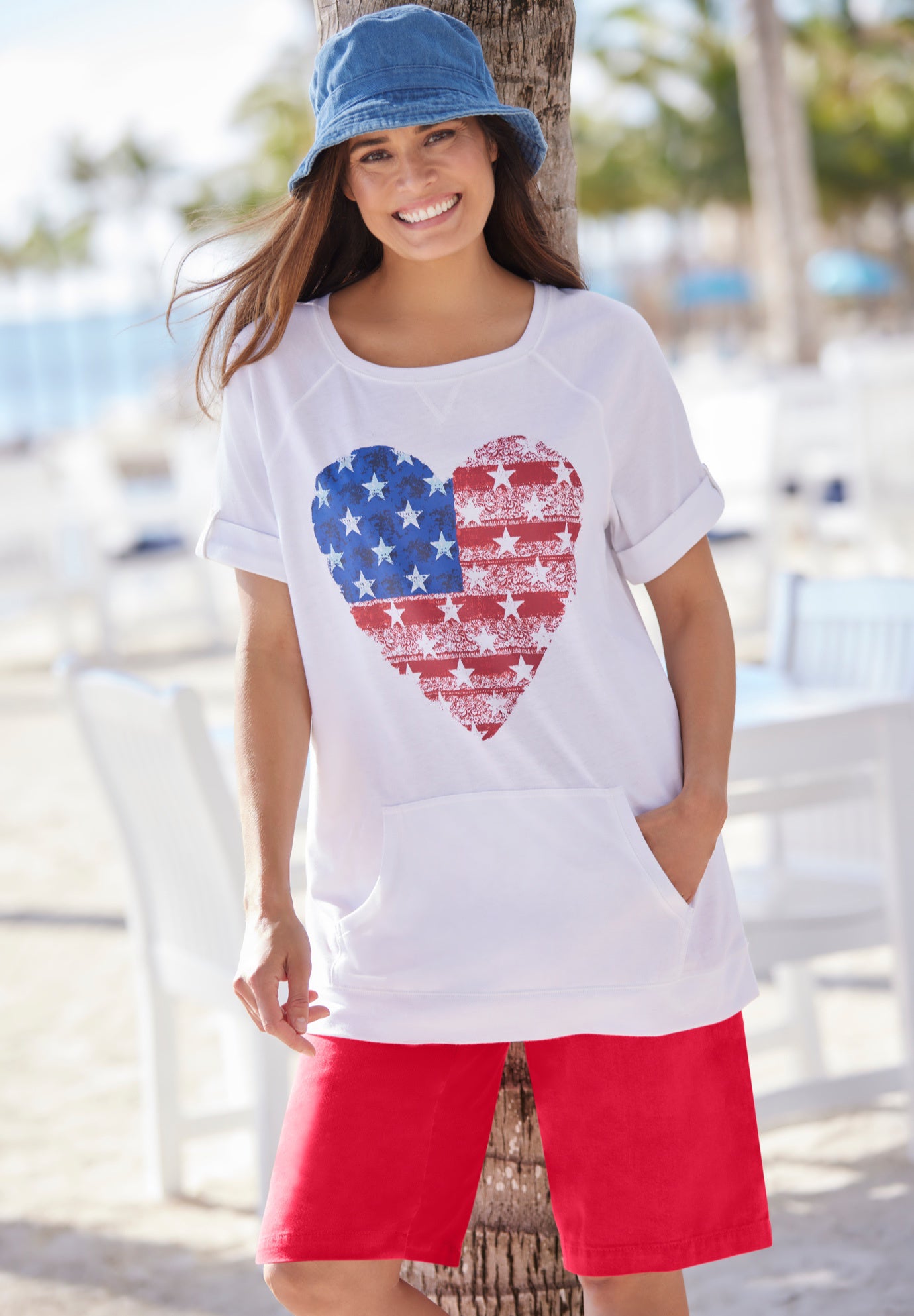 7-Day Elastic-Waist Pull-On Cotton Denim Shorts image number 4