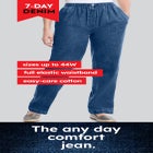 7-Day Elastic-Waist Pull-On Cotton Denim Shorts image number null