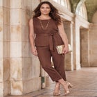 2-Piece Linen Capri Set image number null