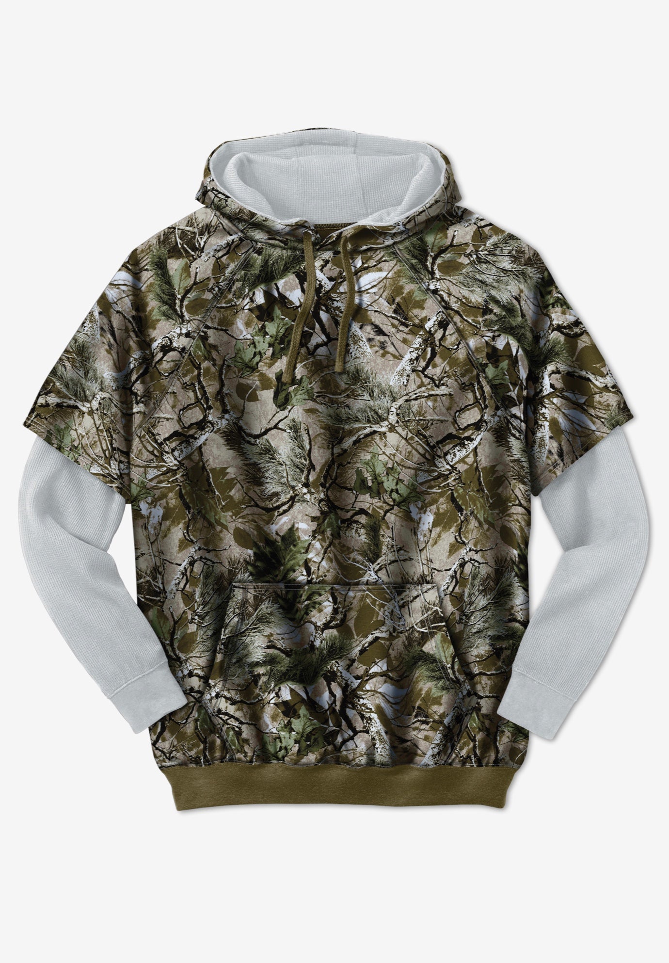 Thermal-Lined Layered Look Hoodie image number 0