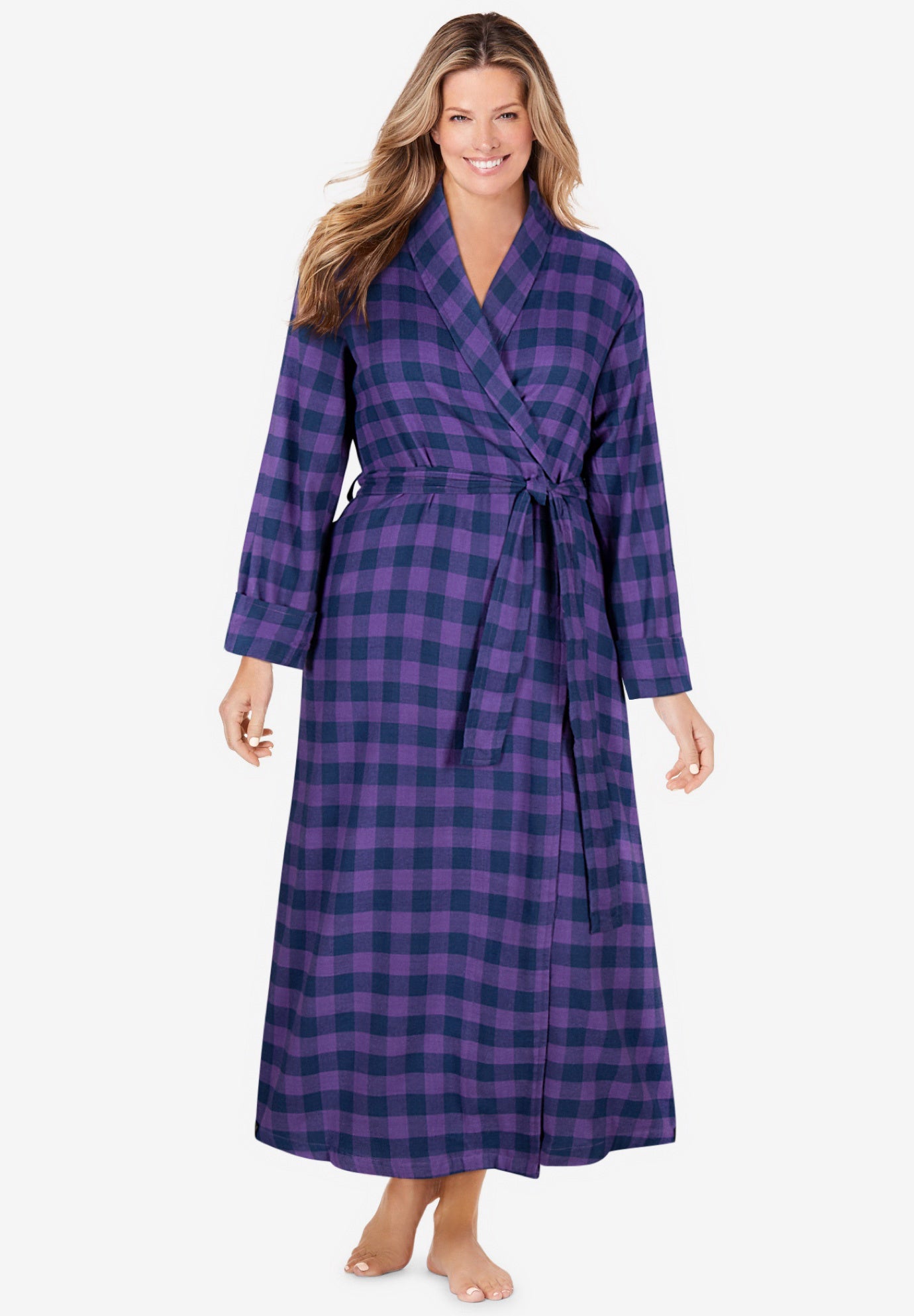 Long Flannel Robe image number 0